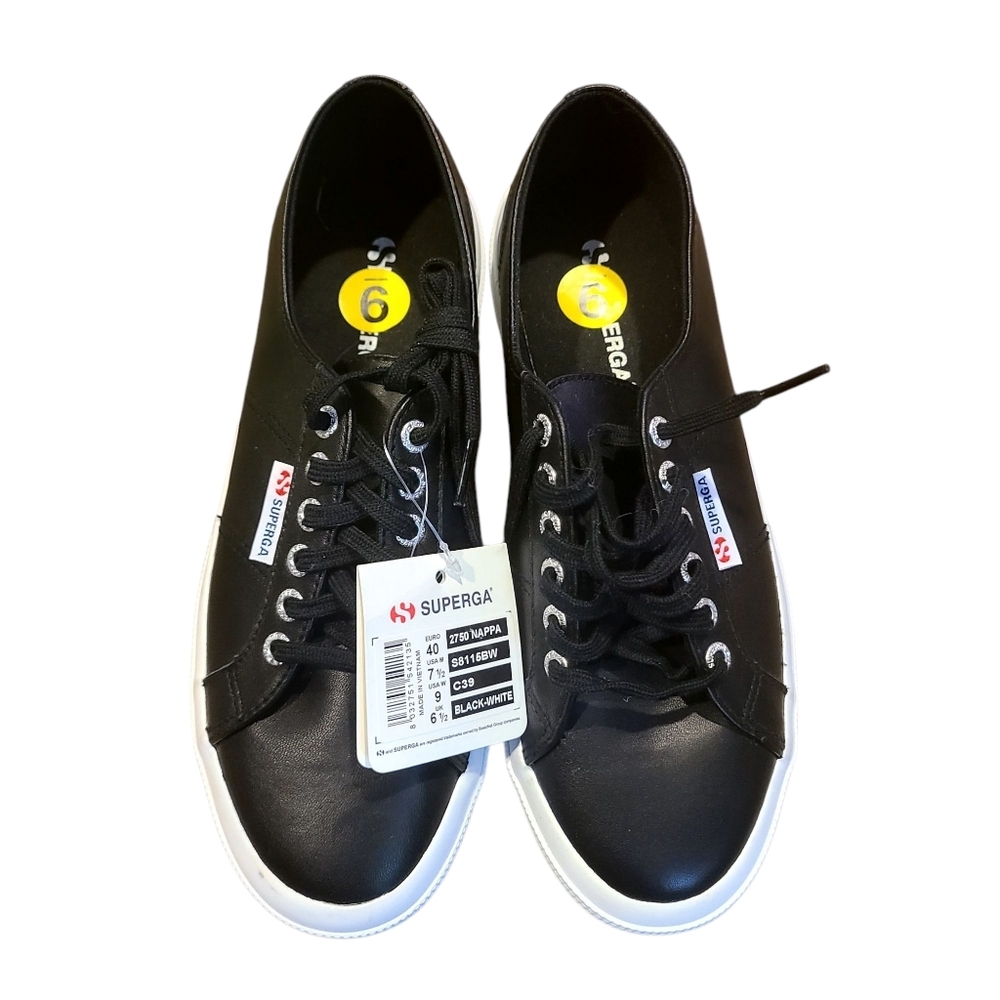 Superga Black and White Low-Top Sneakers